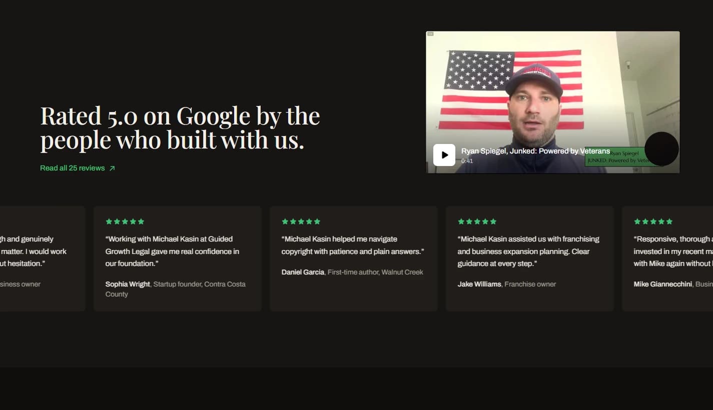 Guided Growth Legal client reviews